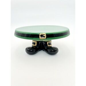 Sheffield Home Leprechaun Feet St Patrick's Green Cake Stand Dessert Tray NW